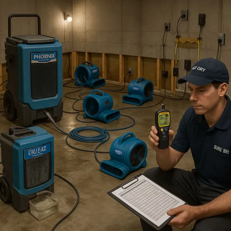 Structural Drying and Dehumidification process in Elwood, NJ